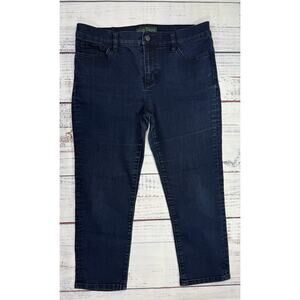 LPL Lauren Jeans Co Modern‎ Straight Cropped Jeans Women's 8 Petite Dark Wash
